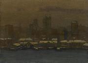 unknow artist River Front, New York, in Winter oil painting picture wholesale